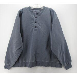 VINTAGE Cabelas Sweatshirt XL Henley Pullover 90s Y2K Heavy Duty Field*